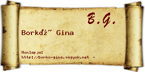 Borkó Gina névjegykártya
